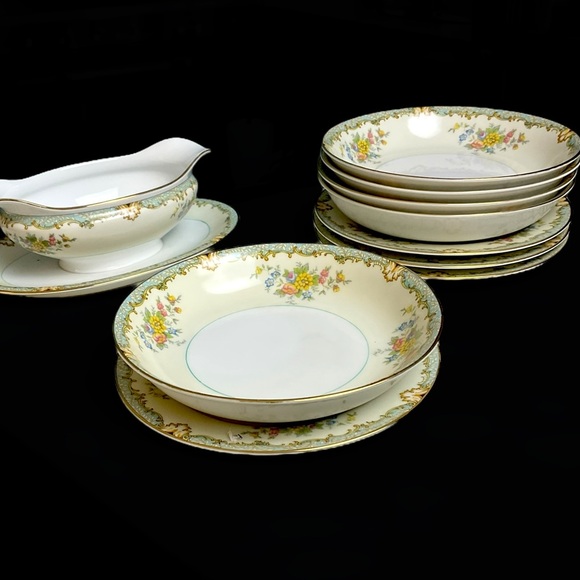 🌺Noritaki “Lanare” Bowls/Plates & Server - Picture 2 of 15